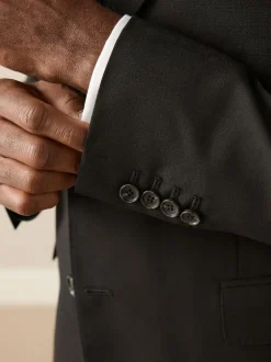Next Slim Fit Signature Nova Fides 100% Italian Wool Suit Jacket Black Discount