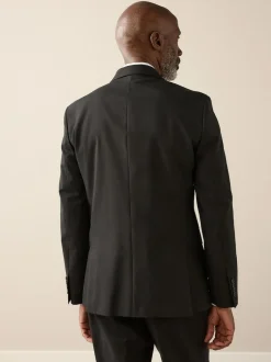 Next Slim Fit Signature Nova Fides 100% Italian Wool Suit Jacket Black Discount