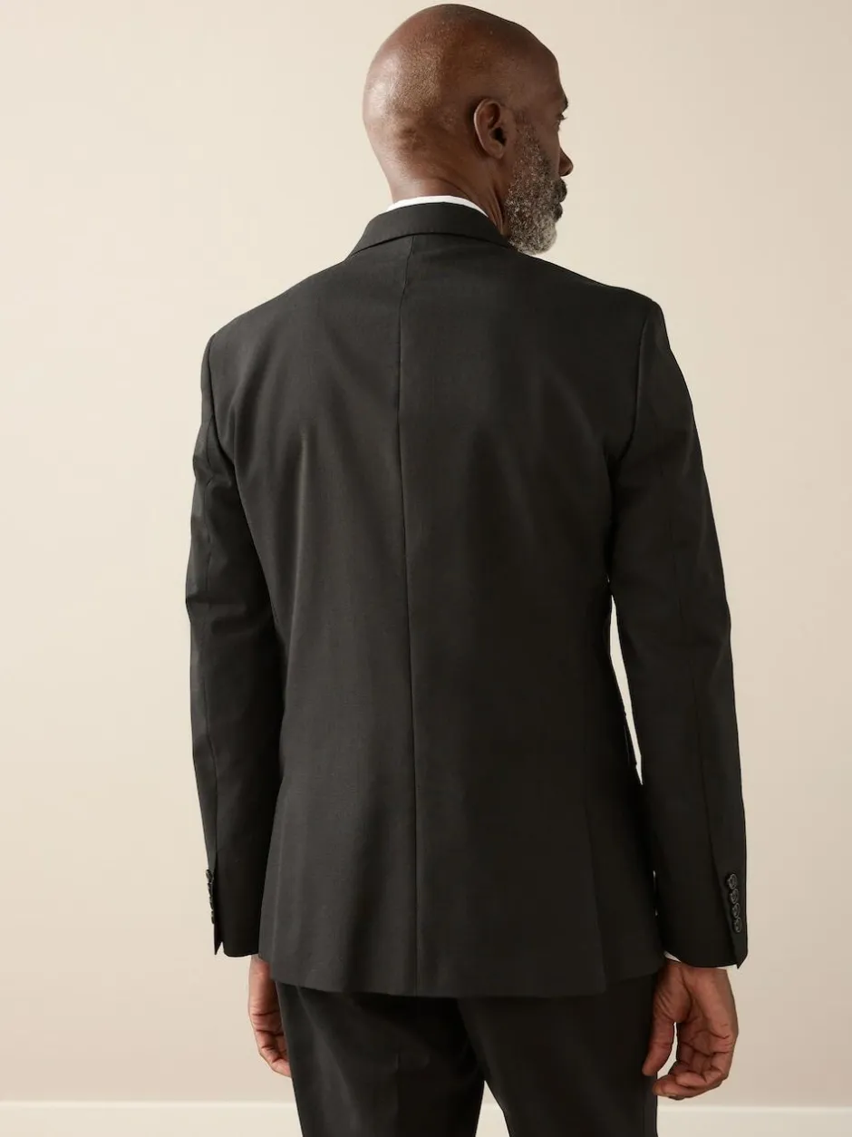 Next Slim Fit Signature Nova Fides 100% Italian Wool Suit Jacket Black Discount