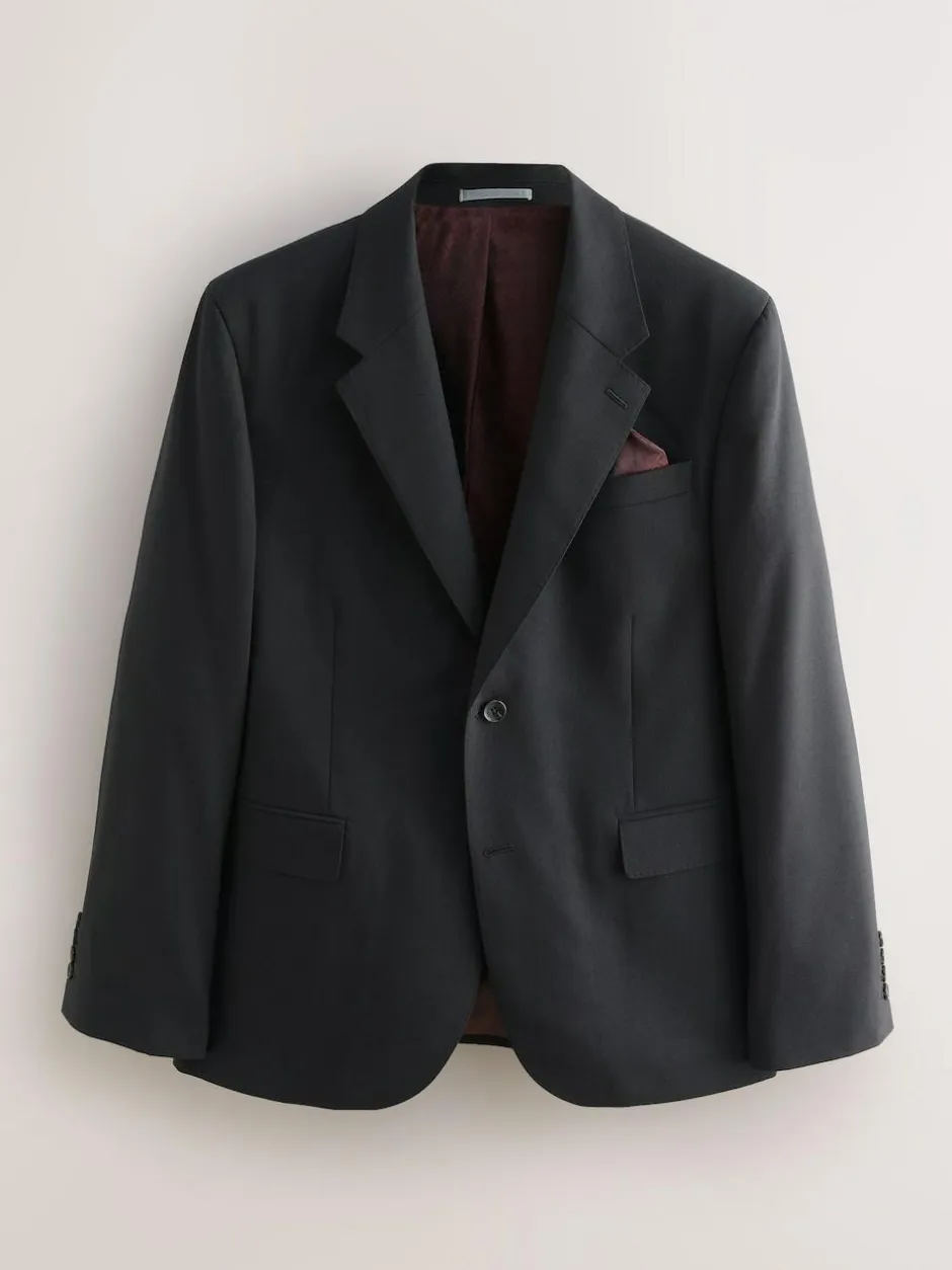 Next Slim Fit Signature Nova Fides 100% Italian Wool Suit Jacket Black Discount