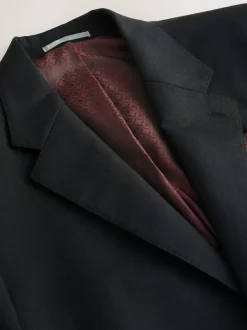 Next Slim Fit Signature Nova Fides 100% Italian Wool Suit Jacket Black Discount