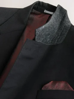 Next Slim Fit Signature Nova Fides 100% Italian Wool Suit Jacket Black Discount