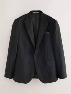 Next Black Slim Fit Signature Nova Fides 100% Italian Wool Tuxedo Suit Jacket Sale