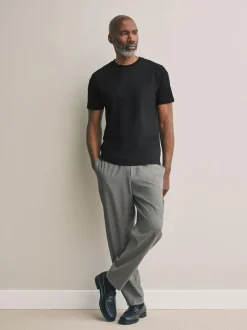 Next Slim Fit Signature SUPIMA® Cotton Crew Neck T-Shirt Black Outlet