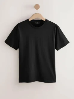 Next Slim Fit Signature SUPIMA® Cotton Crew Neck T-Shirt Black Outlet