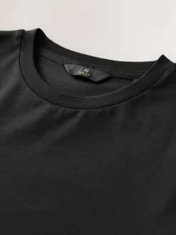 Next Slim Fit Signature SUPIMA® Cotton Crew Neck T-Shirt Black Outlet