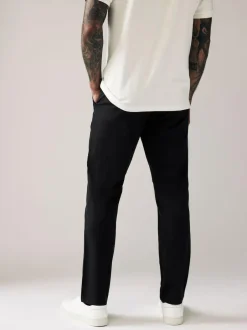 Next Black Slim Fit Stretch Chinos Trousers New