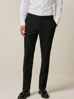 Next Black Slim Fit Suit Trousers With Side Adjuster Discount