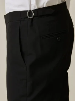 Next Black Slim Fit Suit Trousers With Side Adjuster Discount