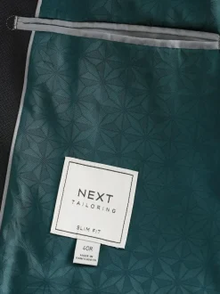 Next Black Slim Fit Textured Suit Jacket Sale