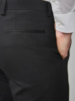 Next Slim Fit Tuxedo Suit Trousers Black Clearance