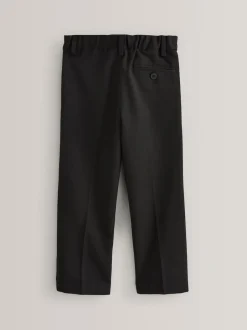 Next Slim Waist School Pleat Front Trousers (3-17yrs) Black Clearance
