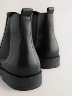 Next Black Smart Leather Chelsea Boots New