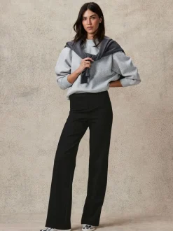 Next Smoothing Ponte Jersey Wide Leg Trousers Black Discount