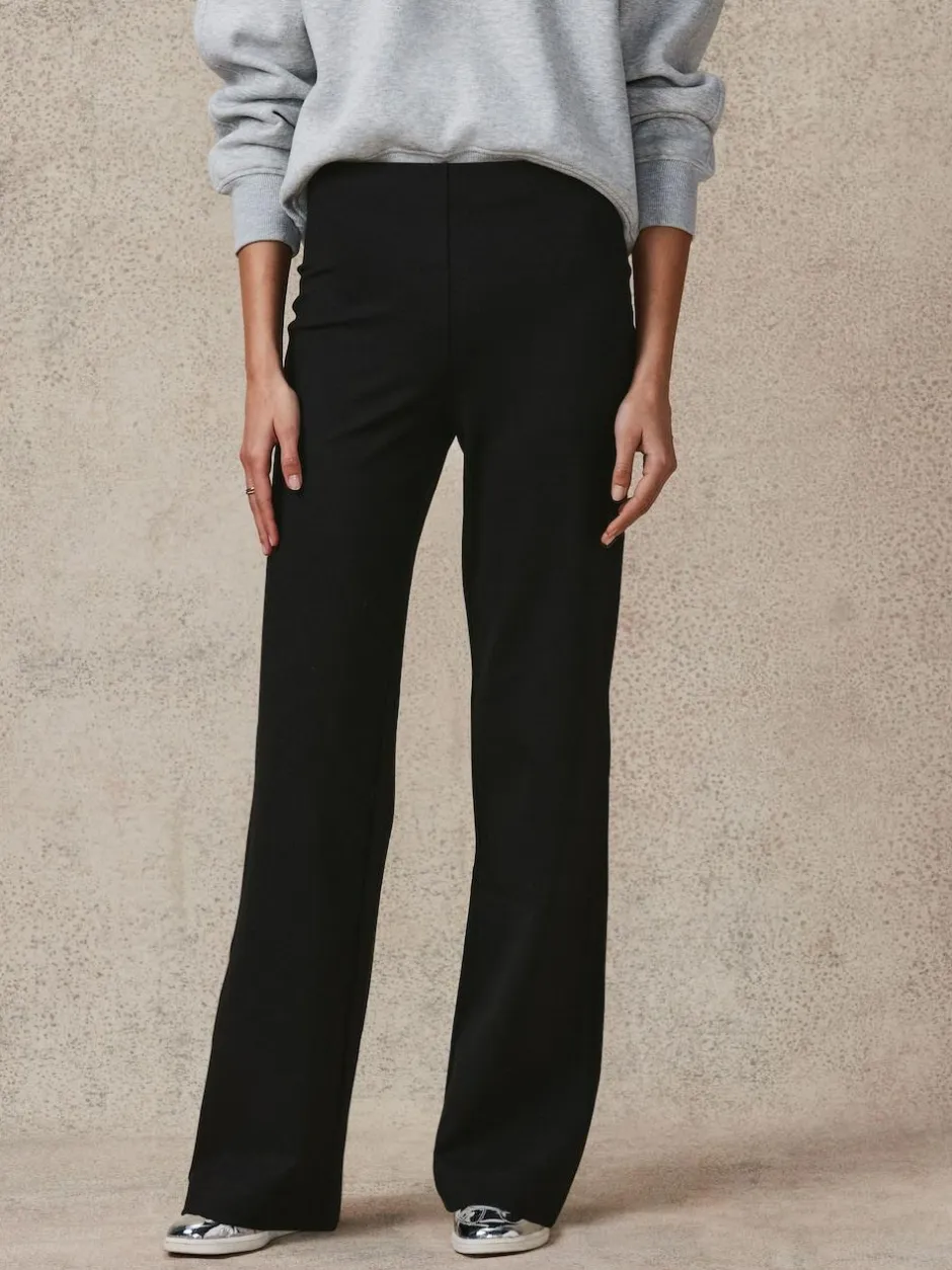 Next Smoothing Ponte Jersey Wide Leg Trousers Black Discount