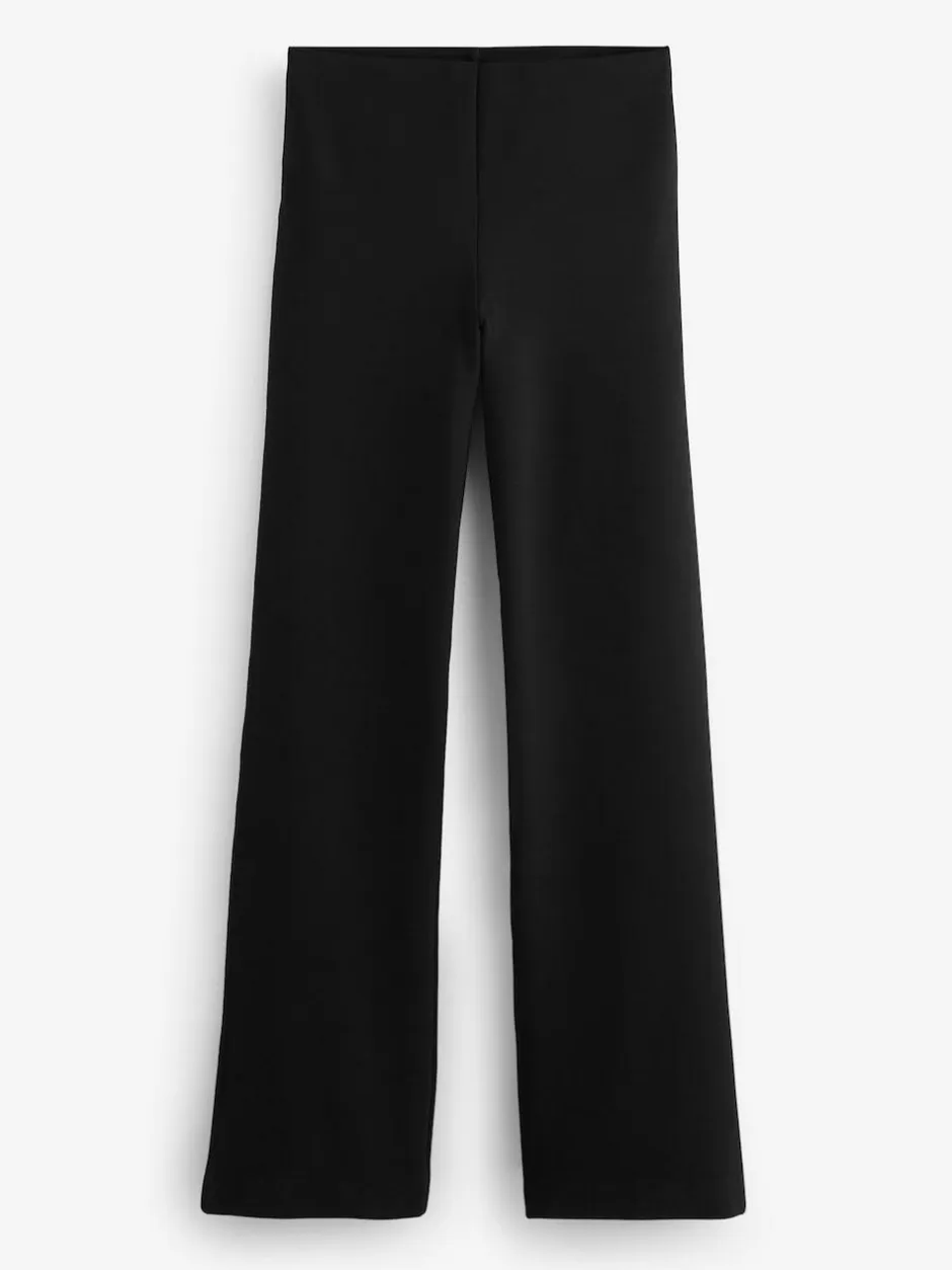 Next Smoothing Ponte Jersey Wide Leg Trousers Black Discount