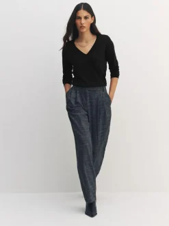 Next Black Soft Touch V-Neck Cotton Rich Jumpers 2 Pack Outlet
