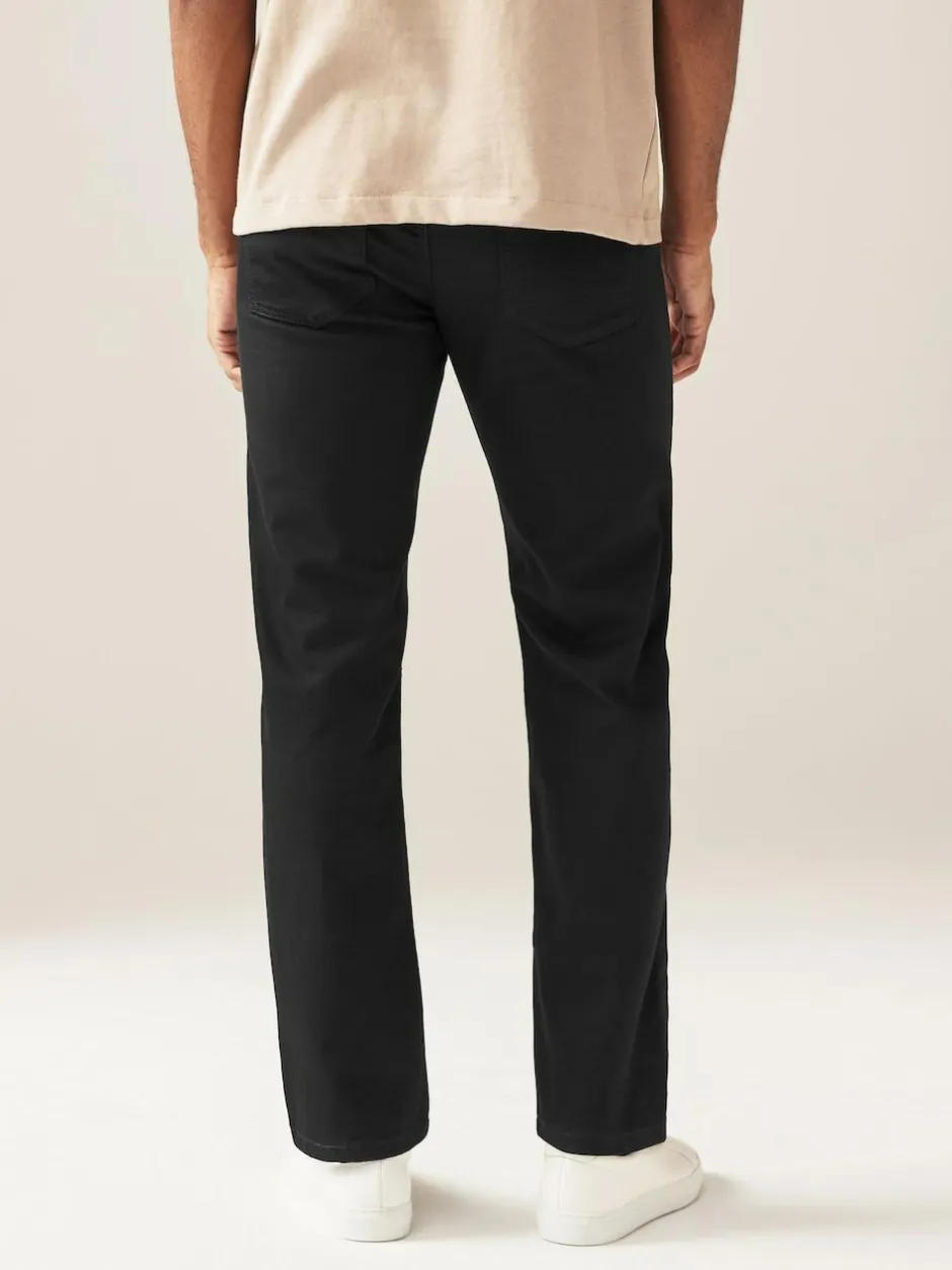 Next Black Solid Single Straight Fit Classic Stretch Jeans Discount
