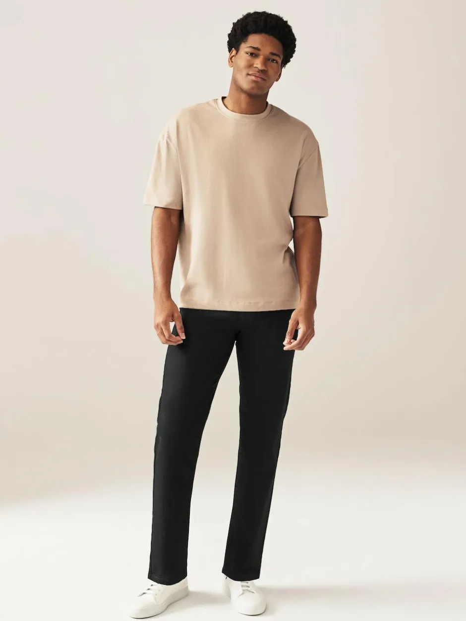 Next Black Solid Single Straight Fit Classic Stretch Jeans Discount