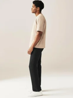 Next Black Solid Single Straight Fit Classic Stretch Jeans Discount