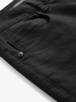 Next Black Solid Single Straight Fit Classic Stretch Jeans Discount