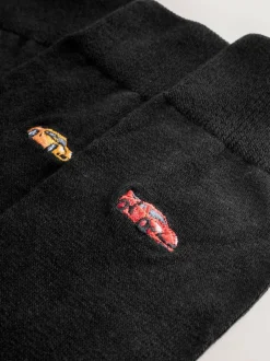 Next Fun Embroidered Socks 5 Pack Black Sports Cars Outlet