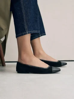Next Black Square Toe Ballerina Shoes New