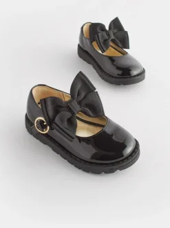 Next Standard Fit (F) Chunky Bow Mary Jane Shoes Black
