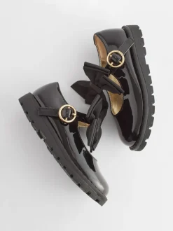 Next Standard Fit (F) Chunky Bow Mary Jane Shoes Black