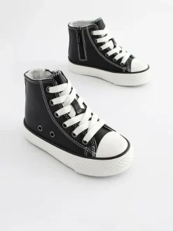 Next Black Standard Fit (F) High Top Trainers Outlet
