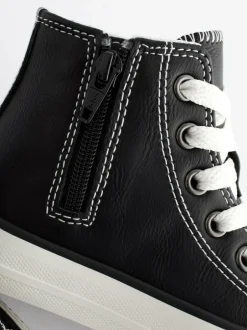 Next Black Standard Fit (F) High Top Trainers Outlet