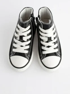 Next Black Standard Fit (F) High Top Trainers Outlet