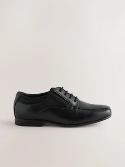 Next Black Standard Fit (F) Lace-Up Leather School Shoes New