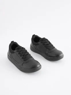 Next Black Standard Fit (F) Lace-Up School Trainers Outlet