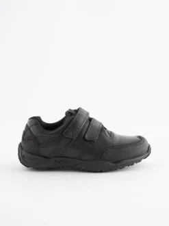Next Black Standard Fit (F) Leather Touch Fastening School Shoes Best
