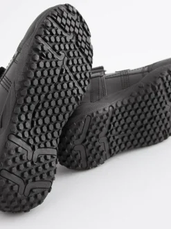 Next Black Standard Fit (F) Leather Touch Fastening School Shoes Best