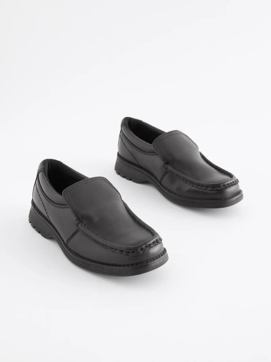 Next Black Standard Fit (F) School Leather Loafer Shoes Clearance