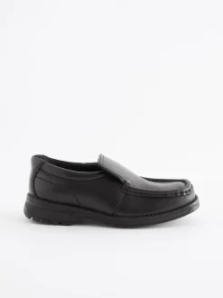Next Black Standard Fit (F) School Leather Loafer Shoes Clearance