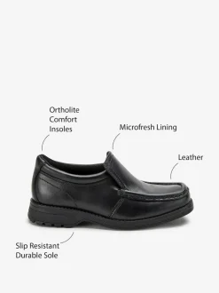 Next Black Standard Fit (F) School Leather Loafer Shoes Clearance