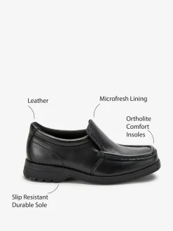 Next Black Standard Fit (F) School Leather Loafer Shoes Clearance