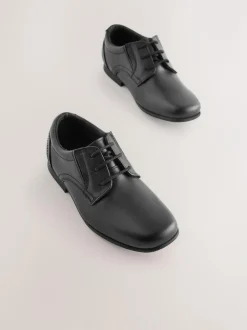 Next Black Standard Fit (F) School Leather Lace-Up Shoes Outlet