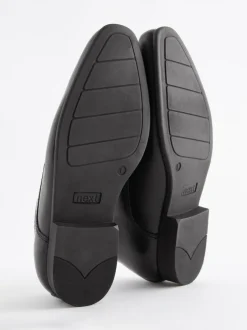 Next Black Standard Fit (F) School Leather Lace Up Shoes New