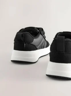 Next Standard Fit (F) Touch Fastening Two Strap Trainers Black Discount