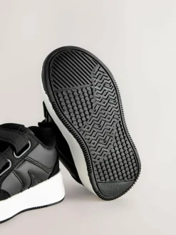 Next Standard Fit (F) Touch Fastening Two Strap Trainers Black Discount