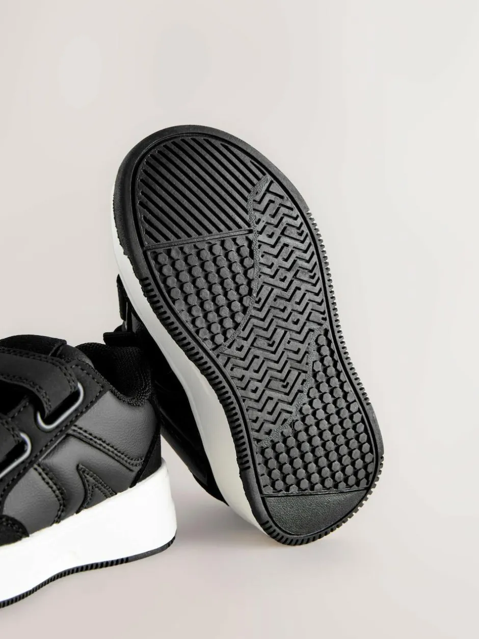 Next Standard Fit (F) Touch Fastening Two Strap Trainers Black Discount