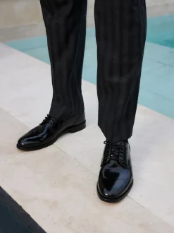 Next Standard Fit Signature Leather Sole Derby Shoes Black Sale