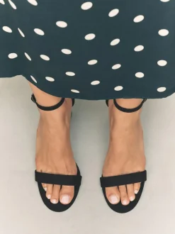 Next Black Standard/Wide Fit Block Heel Sandals Discount