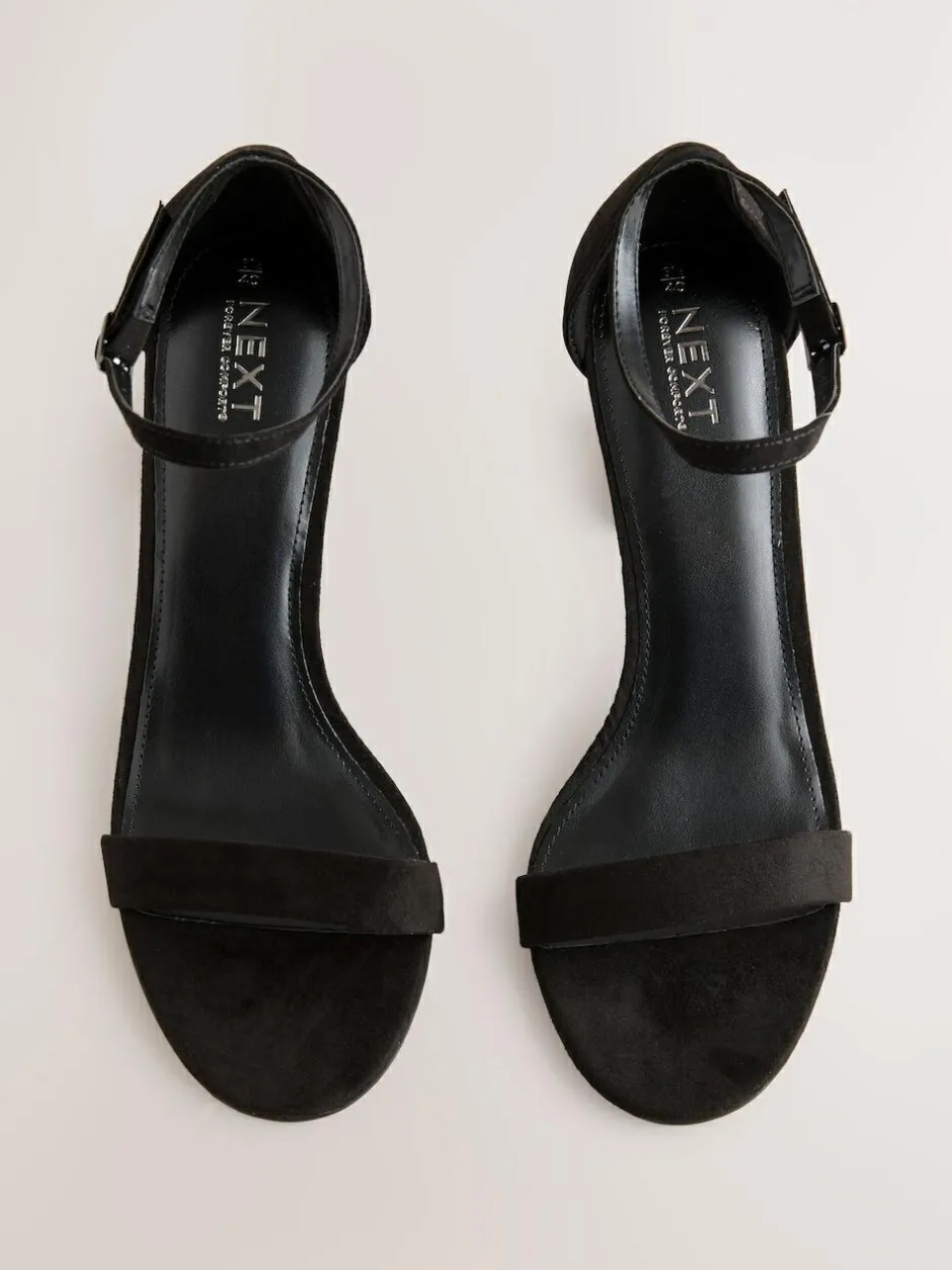 Next Black Standard/Wide Fit Block Heel Sandals Discount