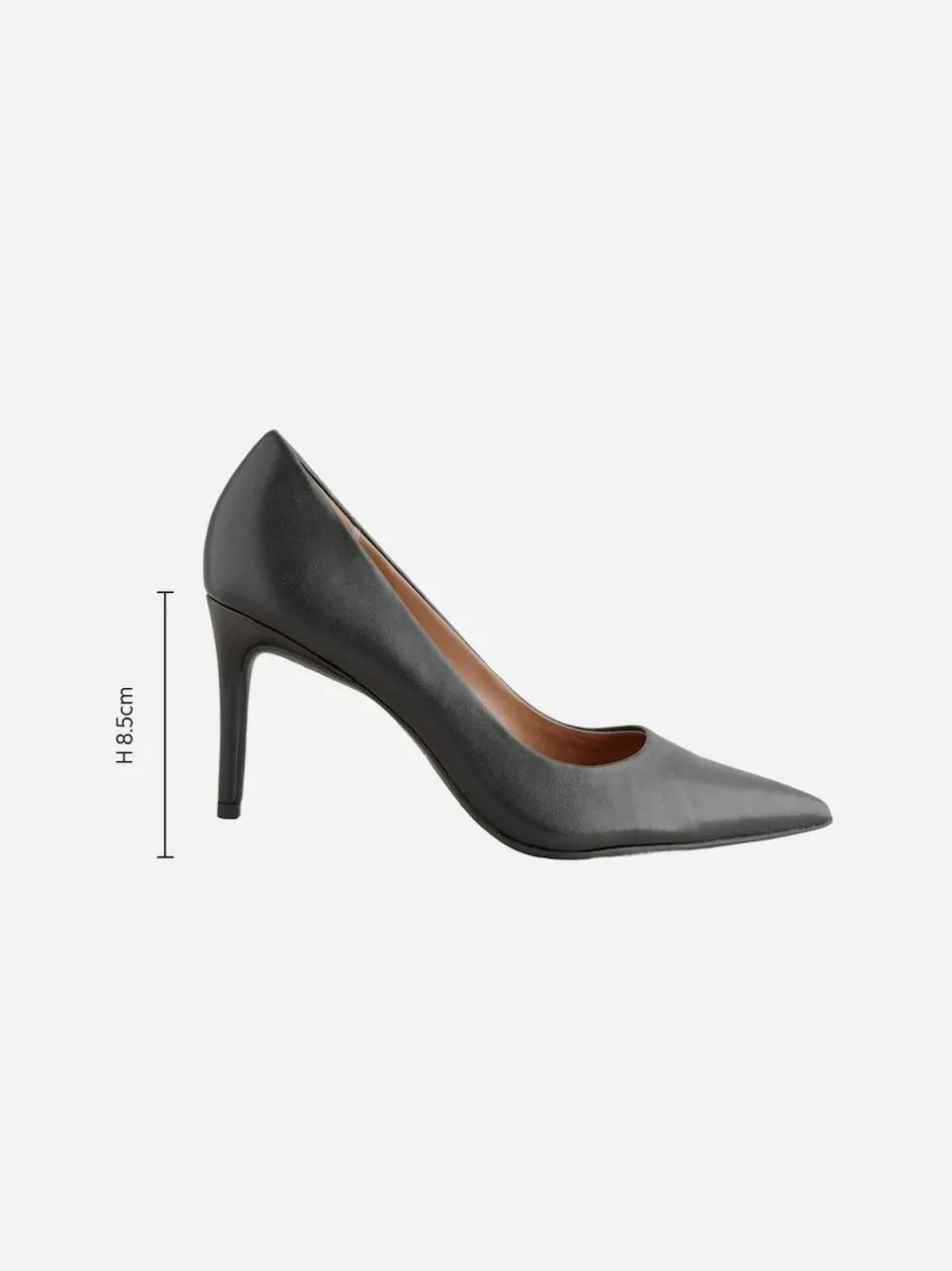 Next Black Standard/Wide Fit Leather Mid Court Shoes Clearance