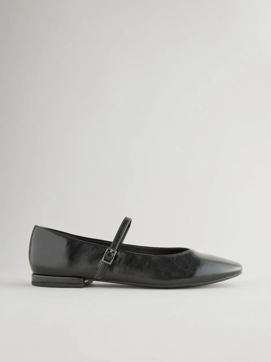 Next Standard/Wide Fit Round Toe Mary Jane Shoes Black Clearance